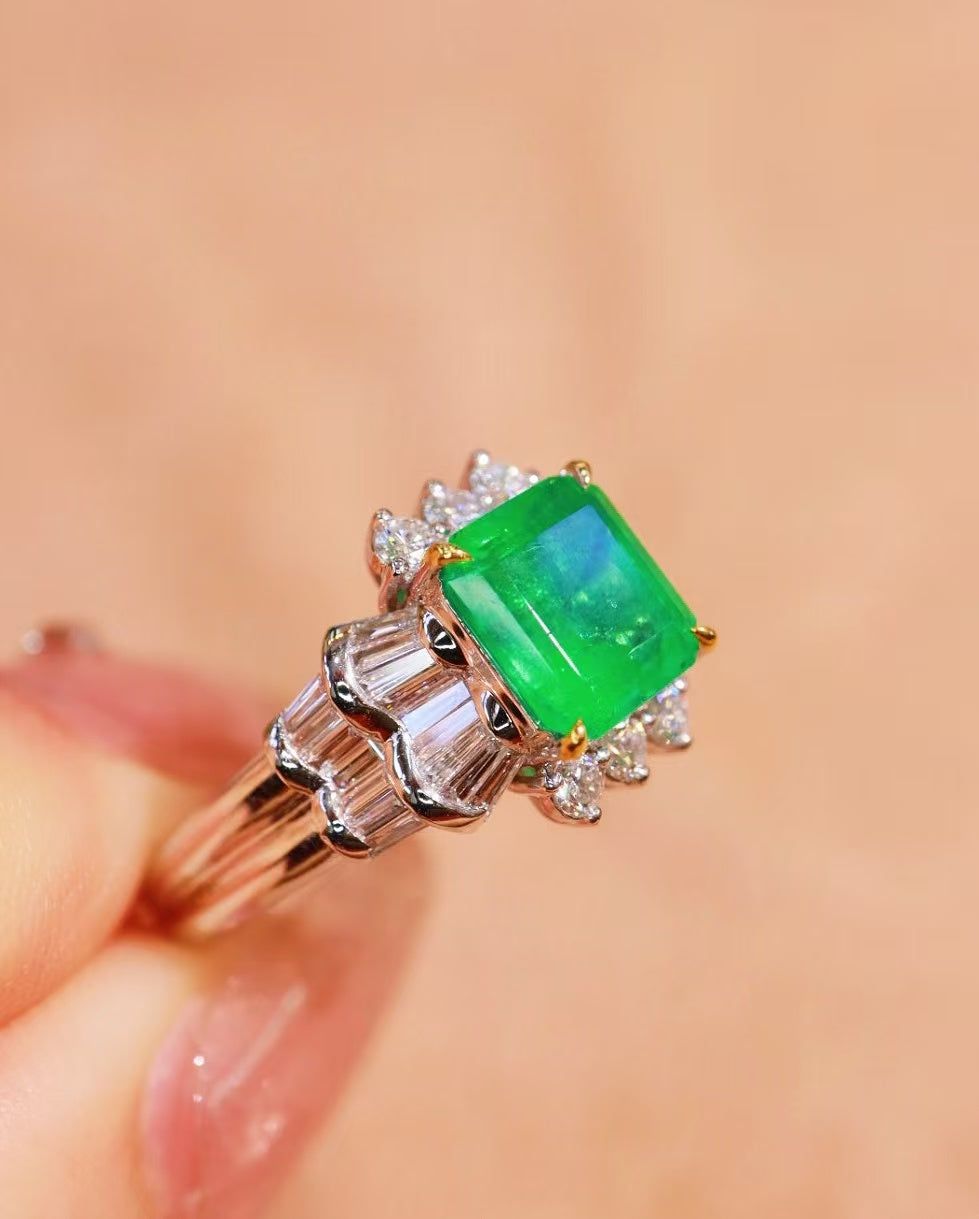 18K natural emerald ring💍