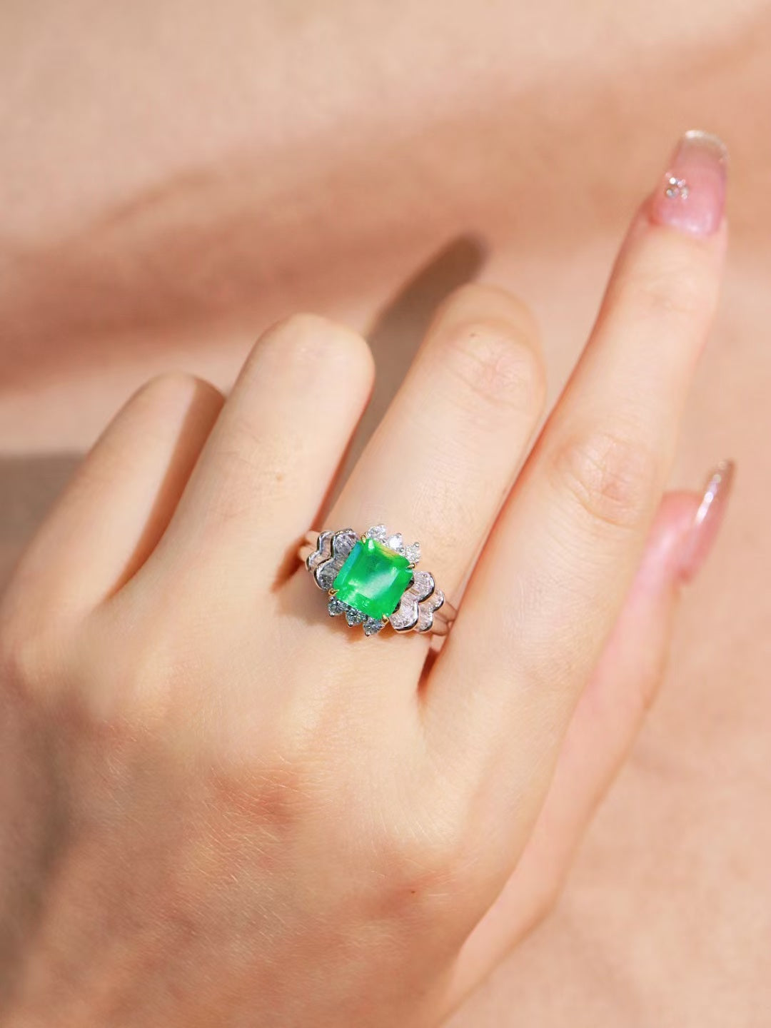 18K natural emerald ring💍