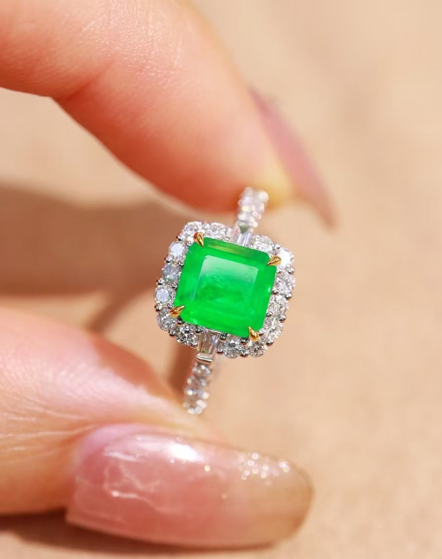 18K natural emerald ring💍