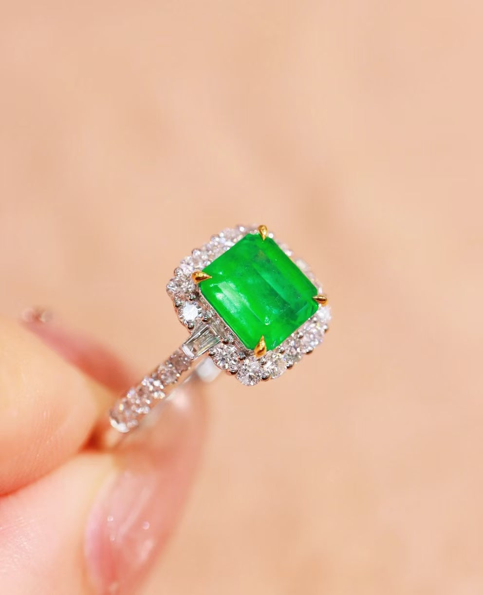 18K natural emerald ring💍