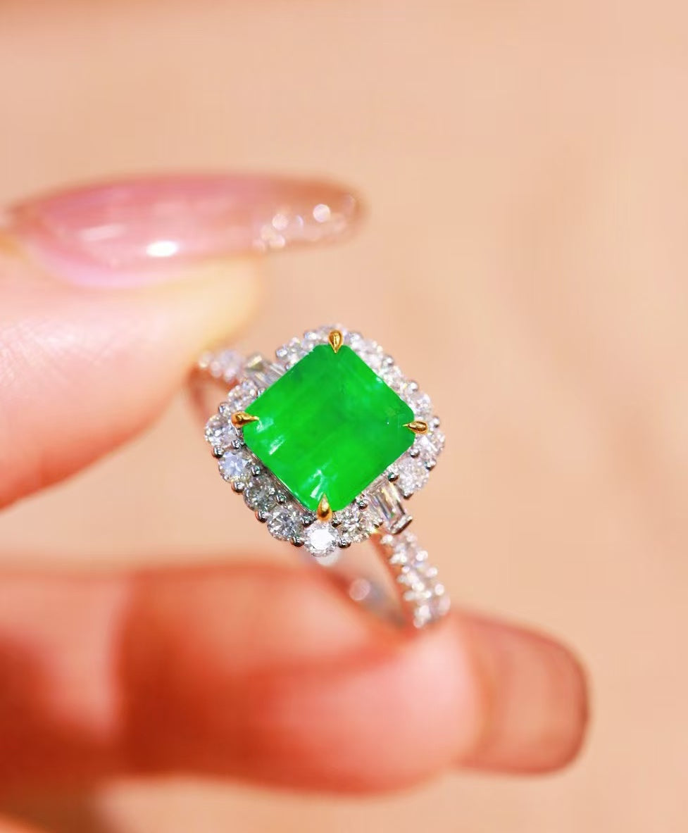 18K natural emerald ring💍