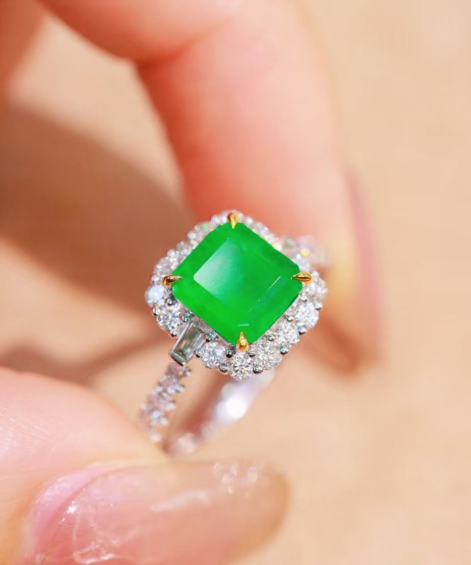 18K natural emerald ring💍