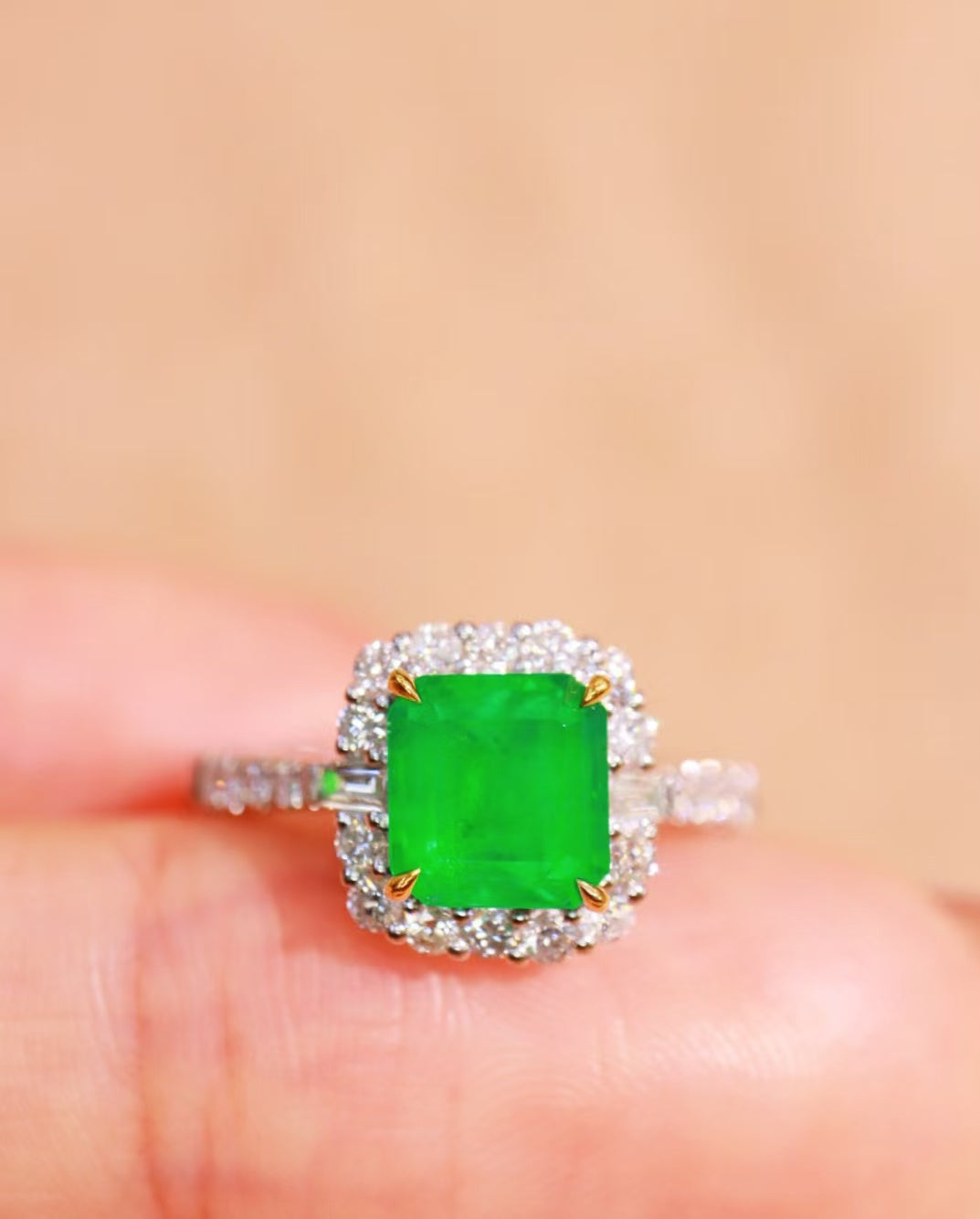 18K natural emerald ring💍