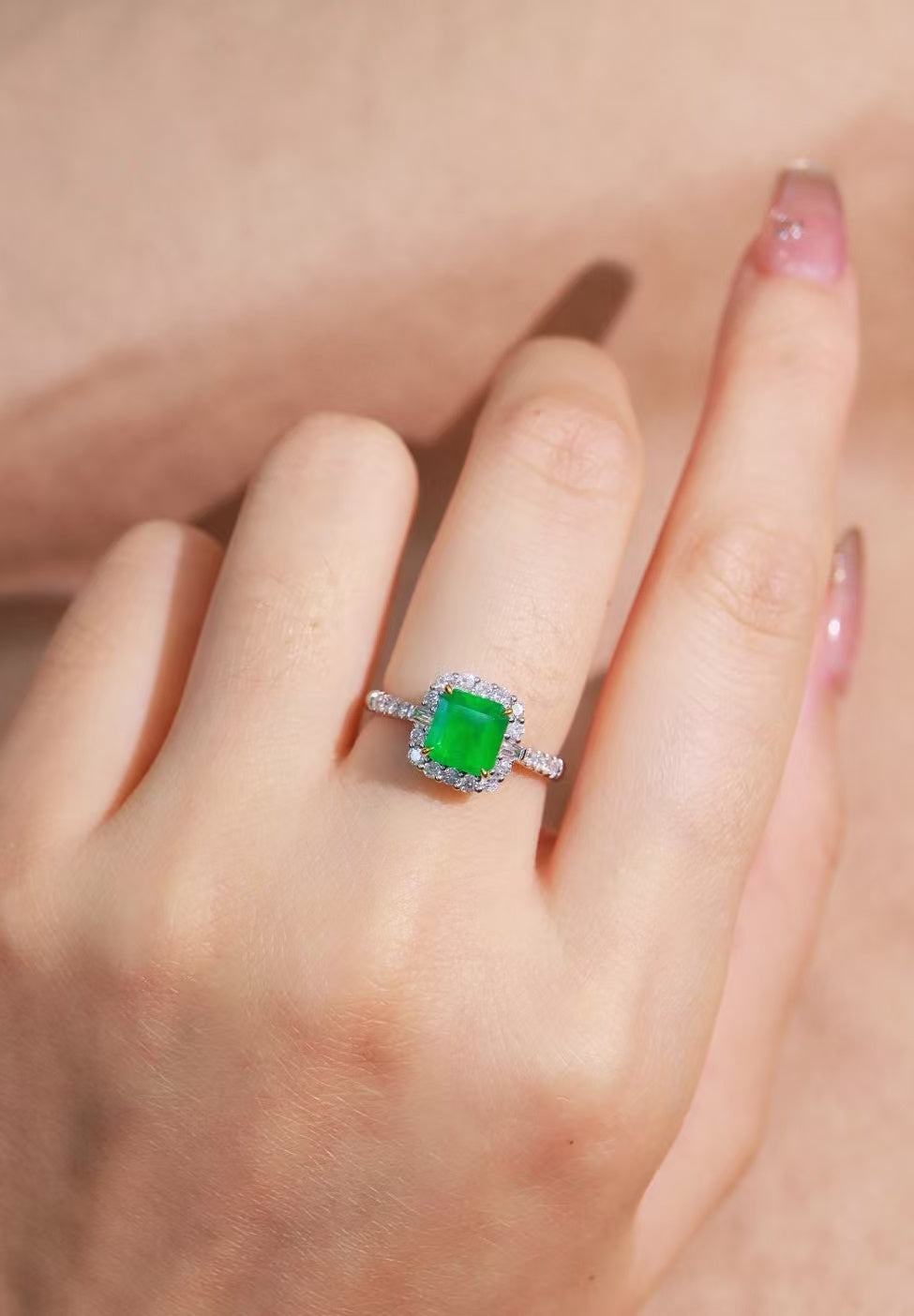 18K natural emerald ring💍