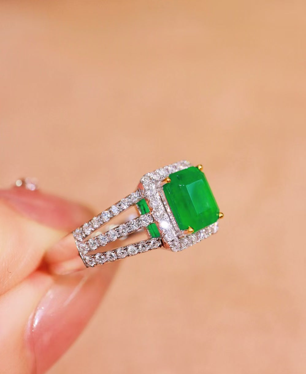 18K gold Colombian emerald ring💍