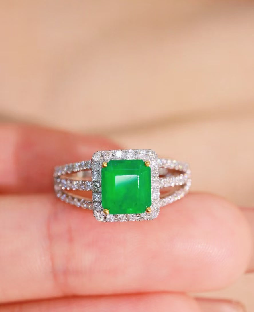 18K gold Colombian emerald ring💍