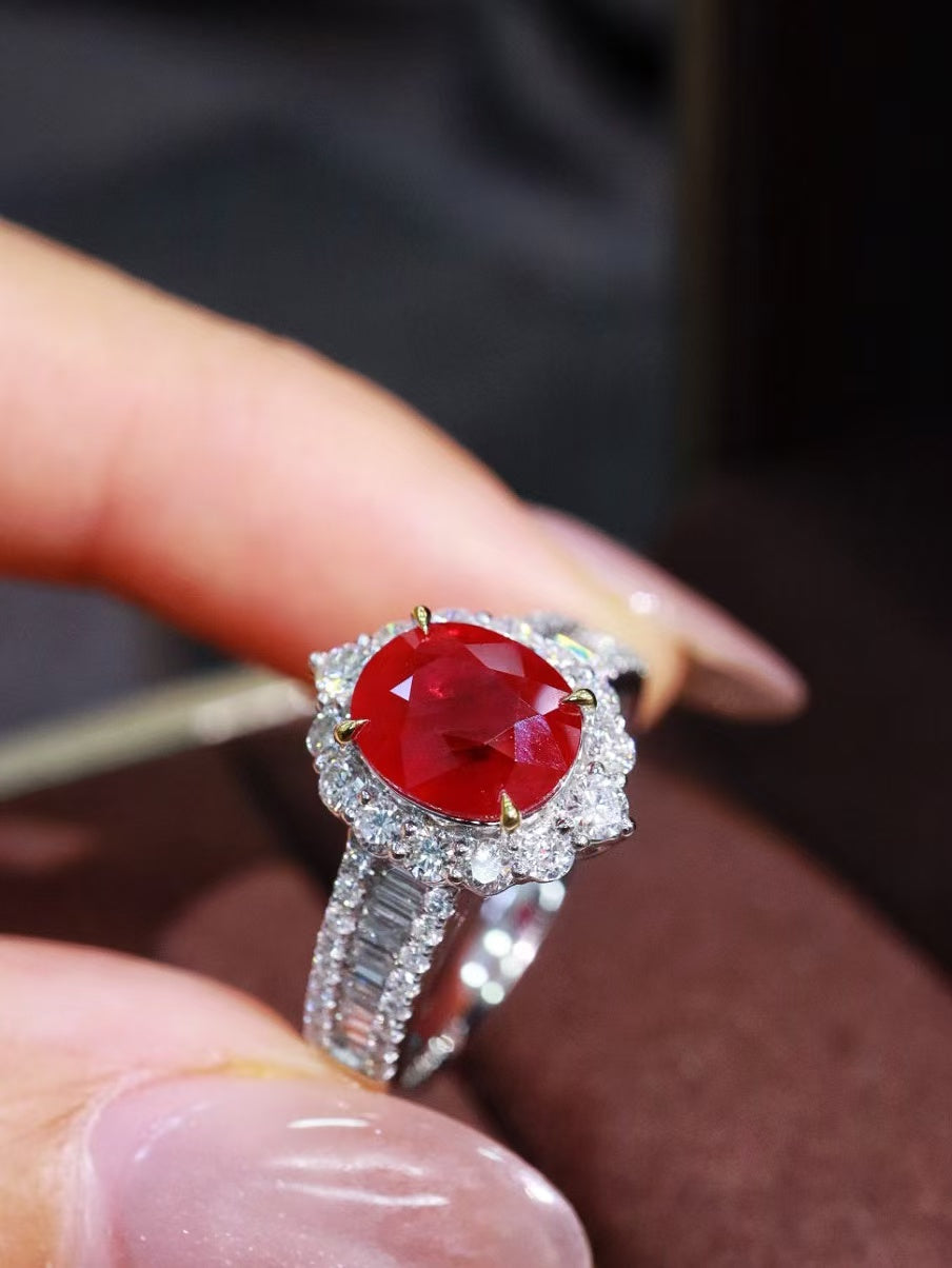 18K gold Burmese ruby ring💍