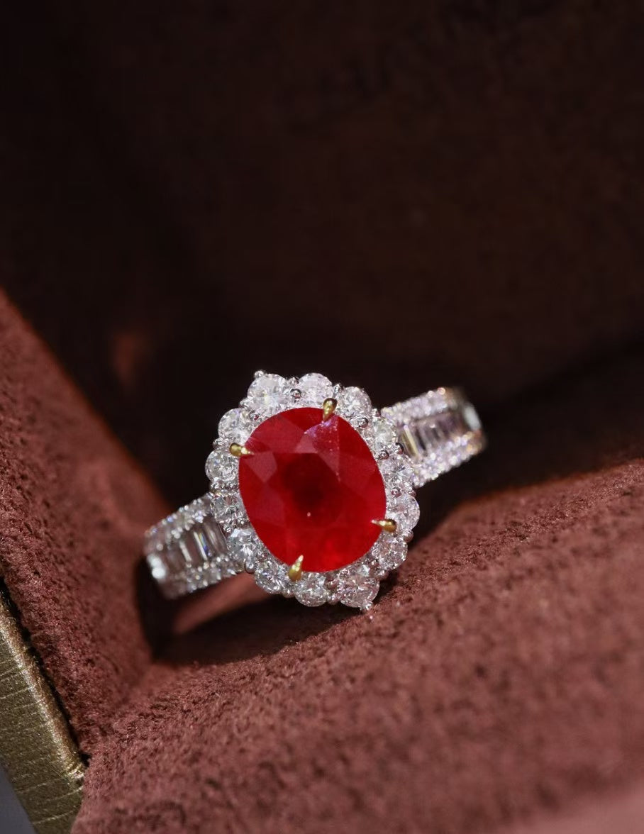 18K gold Burmese ruby ring💍