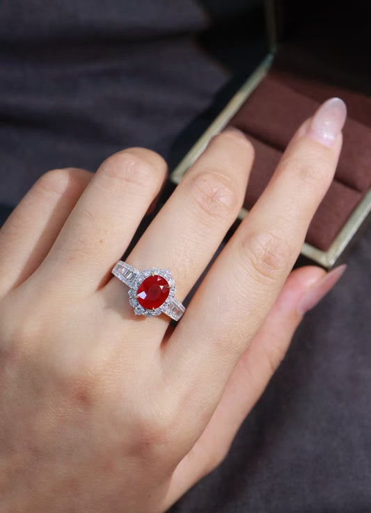 18K gold Burmese ruby ring💍