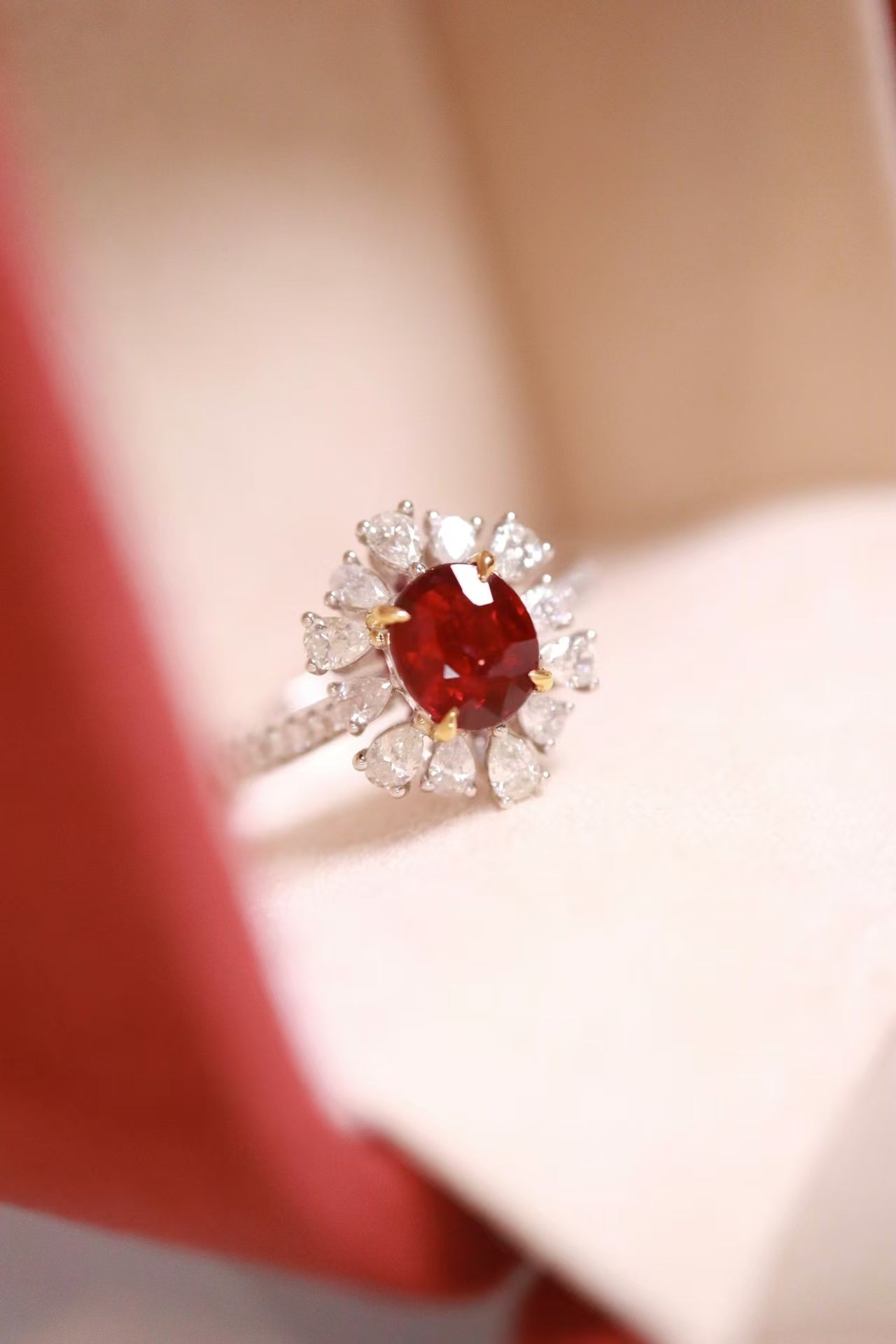 18k unheated ruby ring pigeon blood red