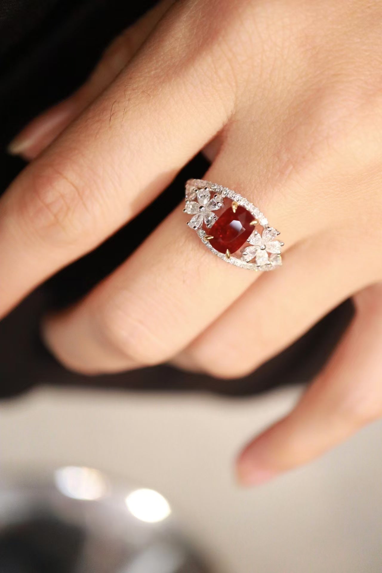 18k unheated ruby ring pigeon blood red