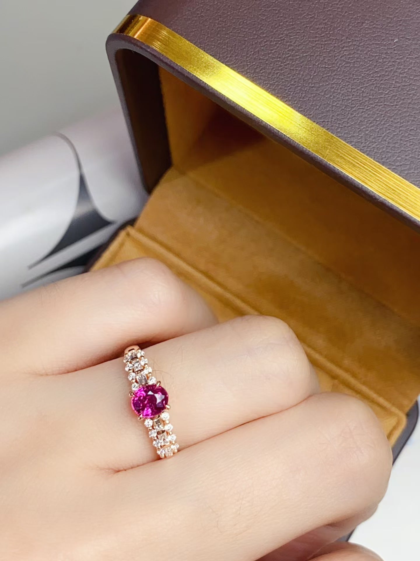 Unheated ruby 18K gold ring!