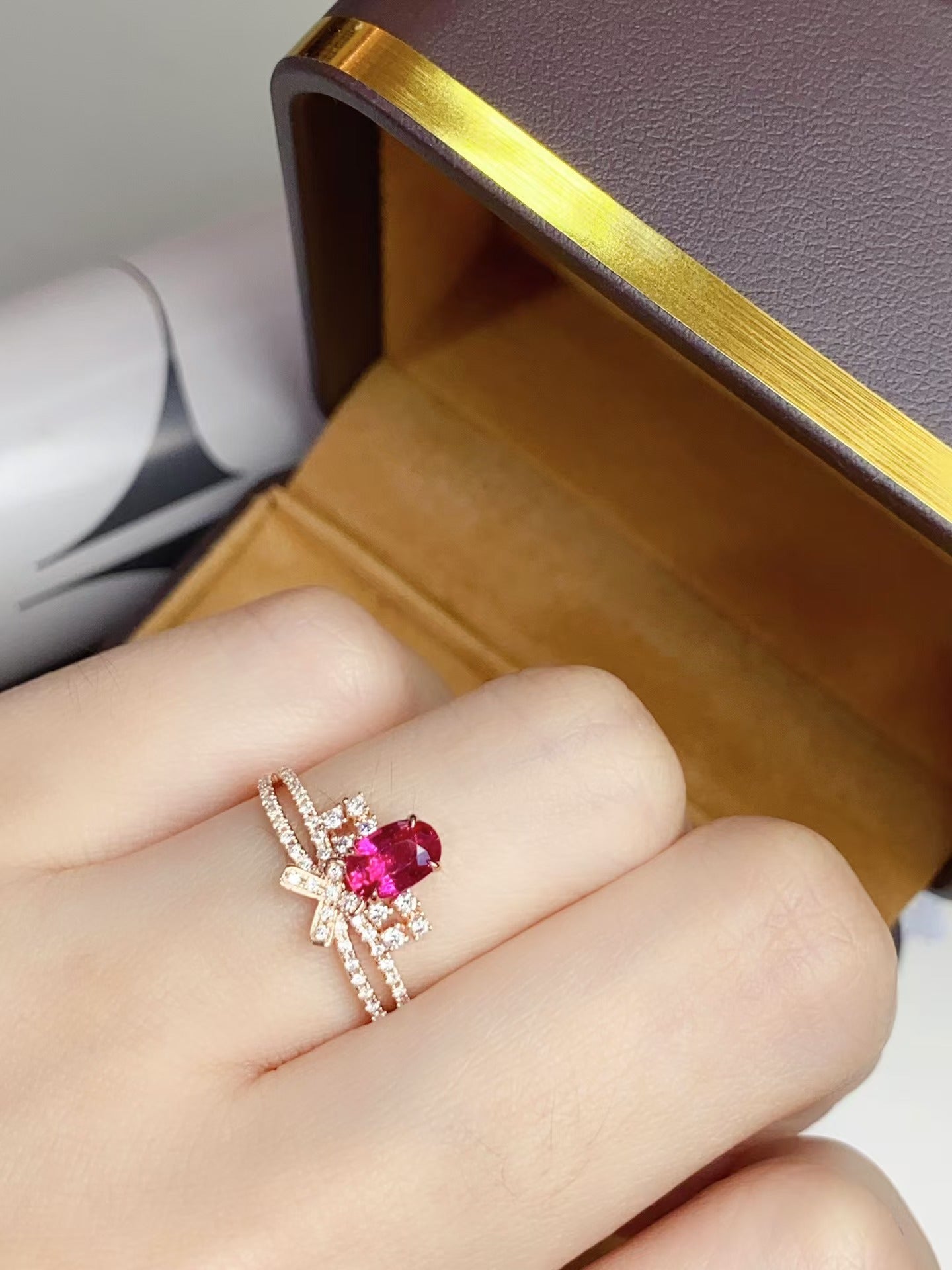 Unheated ruby 18K gold ring!