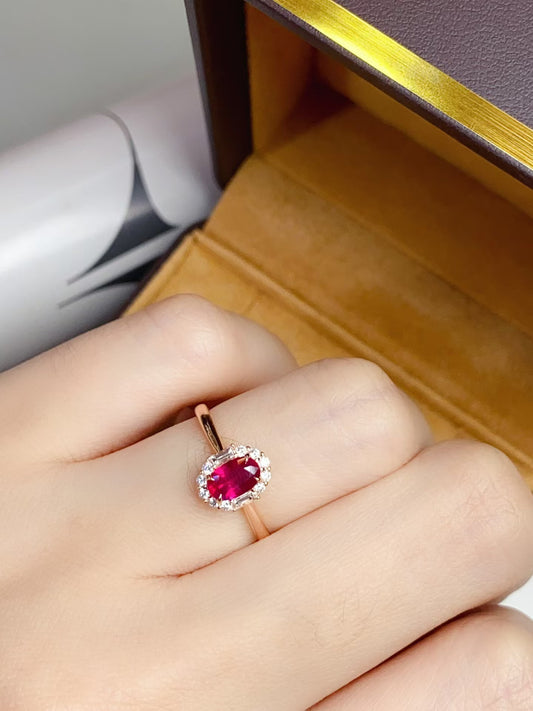 Unheated ruby 18K gold ring!