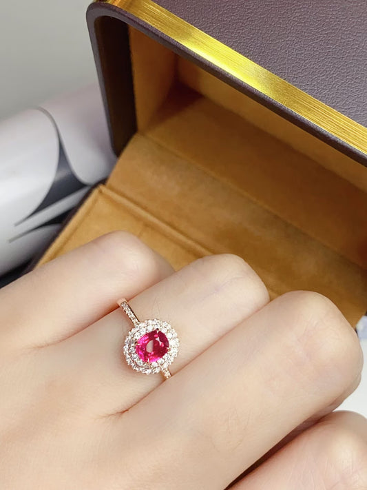 Unheated ruby 18K gold ring!