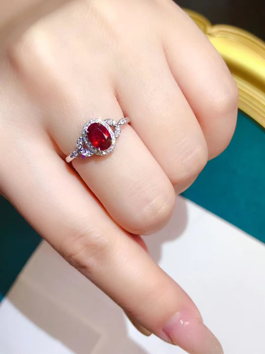 Unheated ruby ring💍Pigeon Blood Pigeon Blood Red!