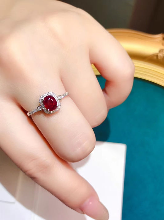 Unheated ruby ring💍Pigeon Blood Pigeon Blood Red!