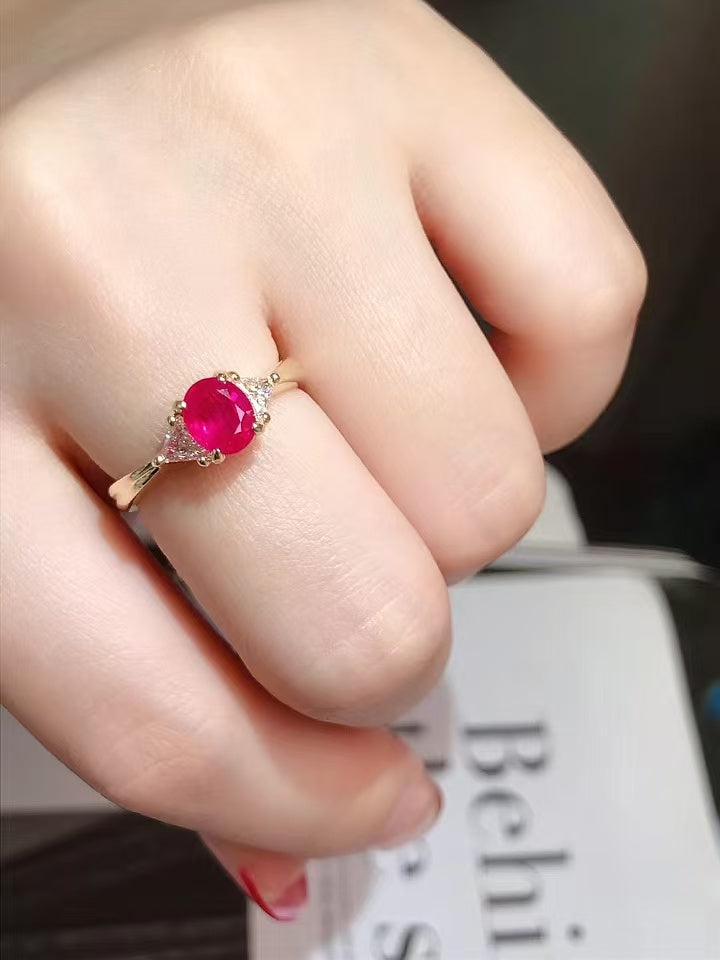 18K gold ruby ring,