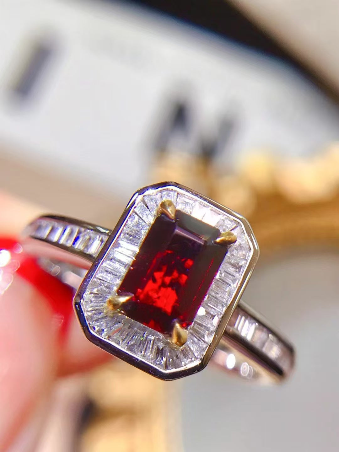 Unheated ruby ring💍"Pigeon Blood" pigeon blood red!