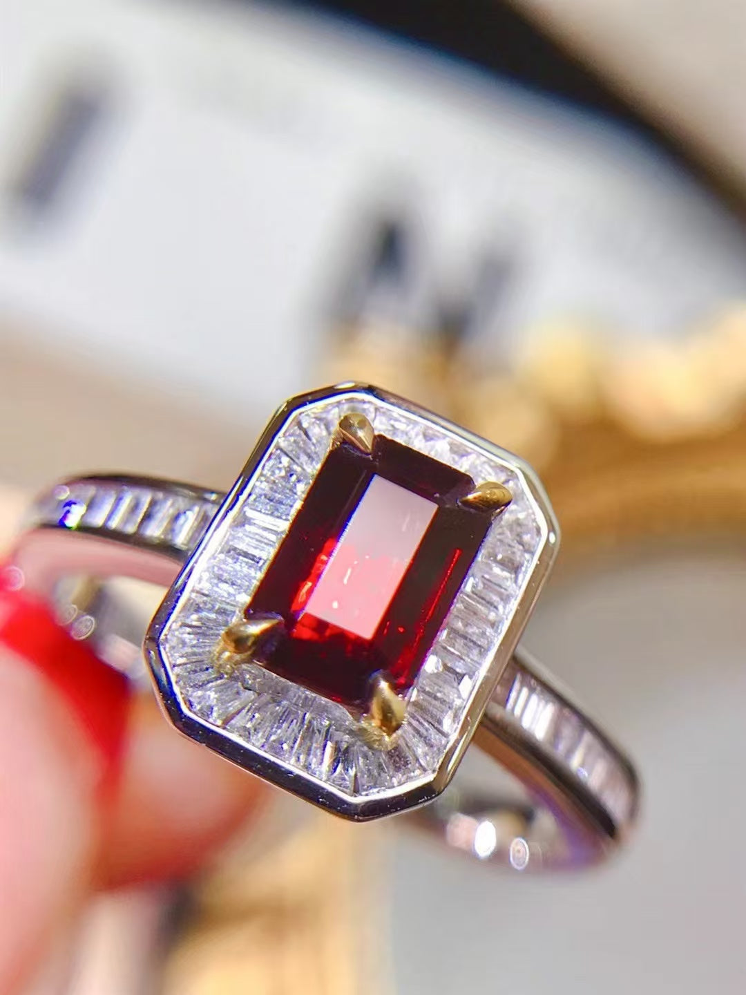 Unheated ruby ring💍"Pigeon Blood" pigeon blood red!