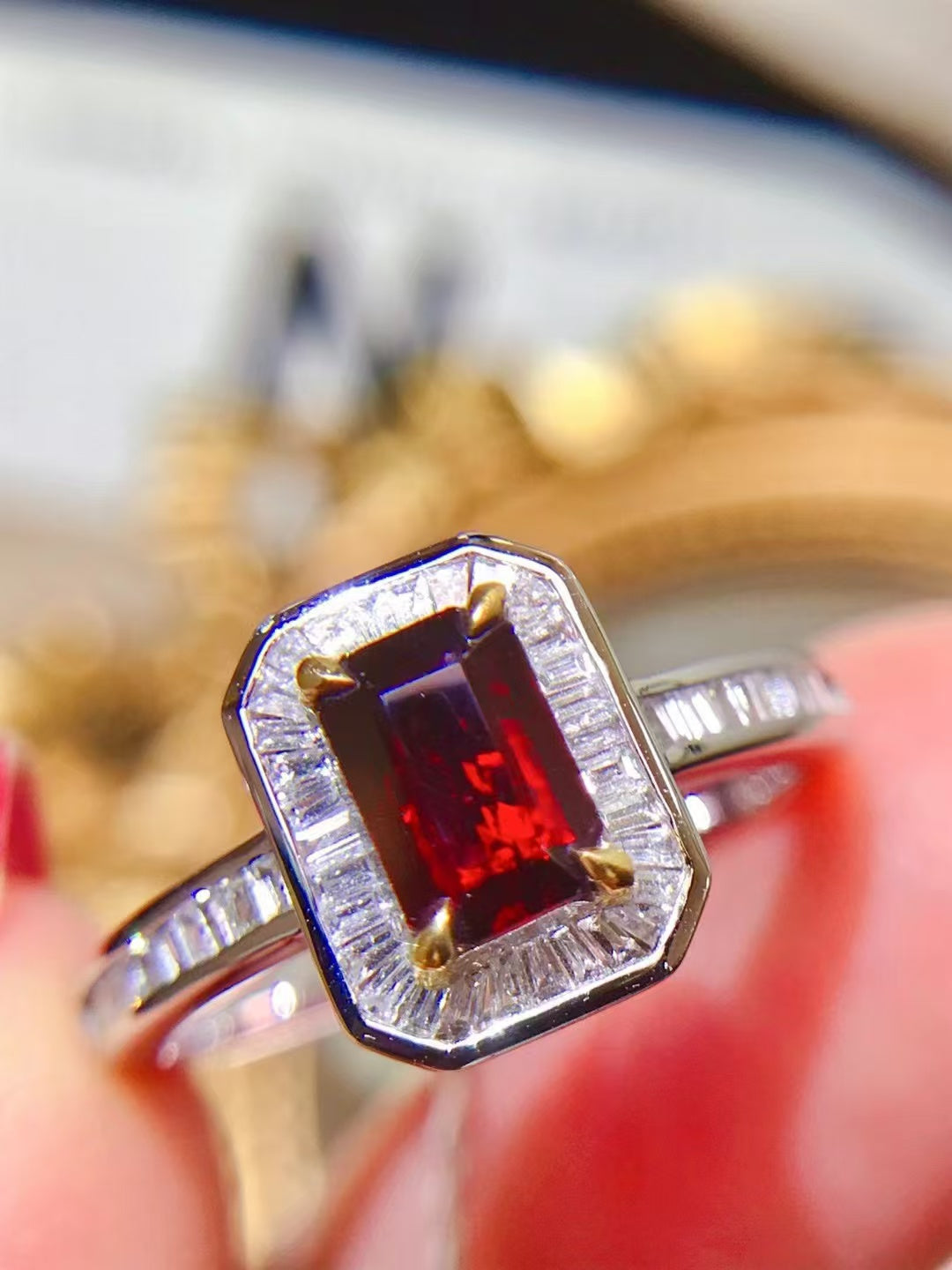 Unheated ruby ring💍"Pigeon Blood" pigeon blood red!