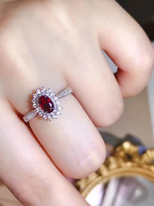 Unburned pigeon blood red | Retro and elegant shining ruby ring💍