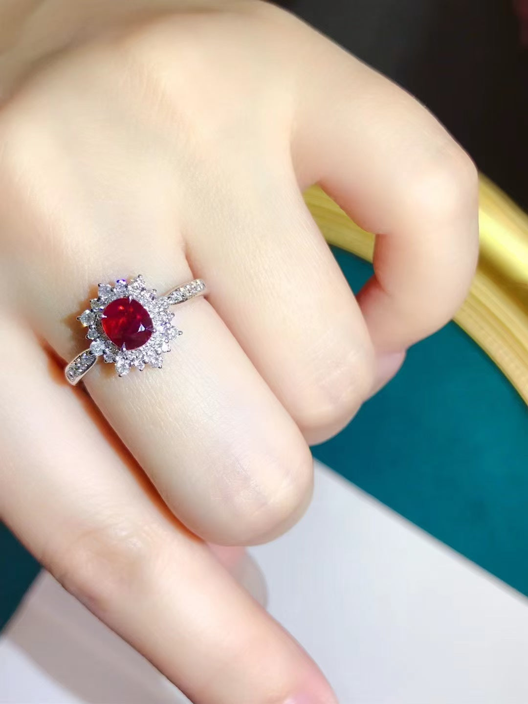 AIGS unheated ruby ring💍Pigeon Blood Pigeon Blood Red!