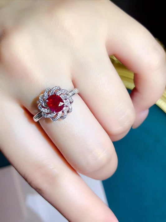 Unheated ruby ring💍Pigeon Blood Pigeon Blood Red!