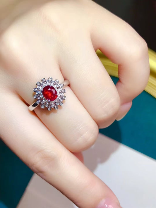 AIGS unheated ruby ring💍Pigeon Blood Pigeon Blood Red!