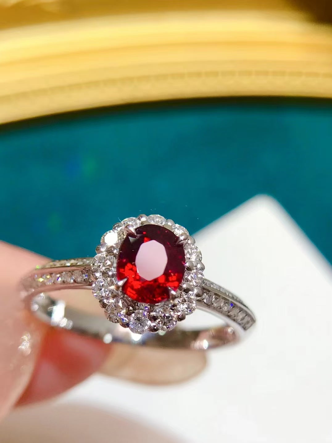 AIGS unheated ruby ring💍Pigeon Blood Pigeon Blood Red!