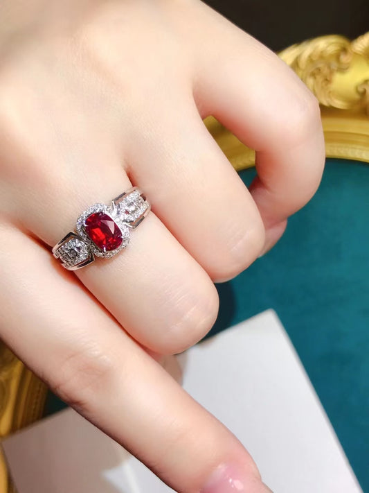 Unheated ruby ring💍Pigeon Blood Pigeon Blood Red!