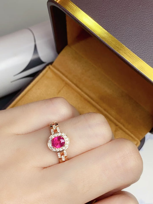 Unheated ruby 18K gold ring!