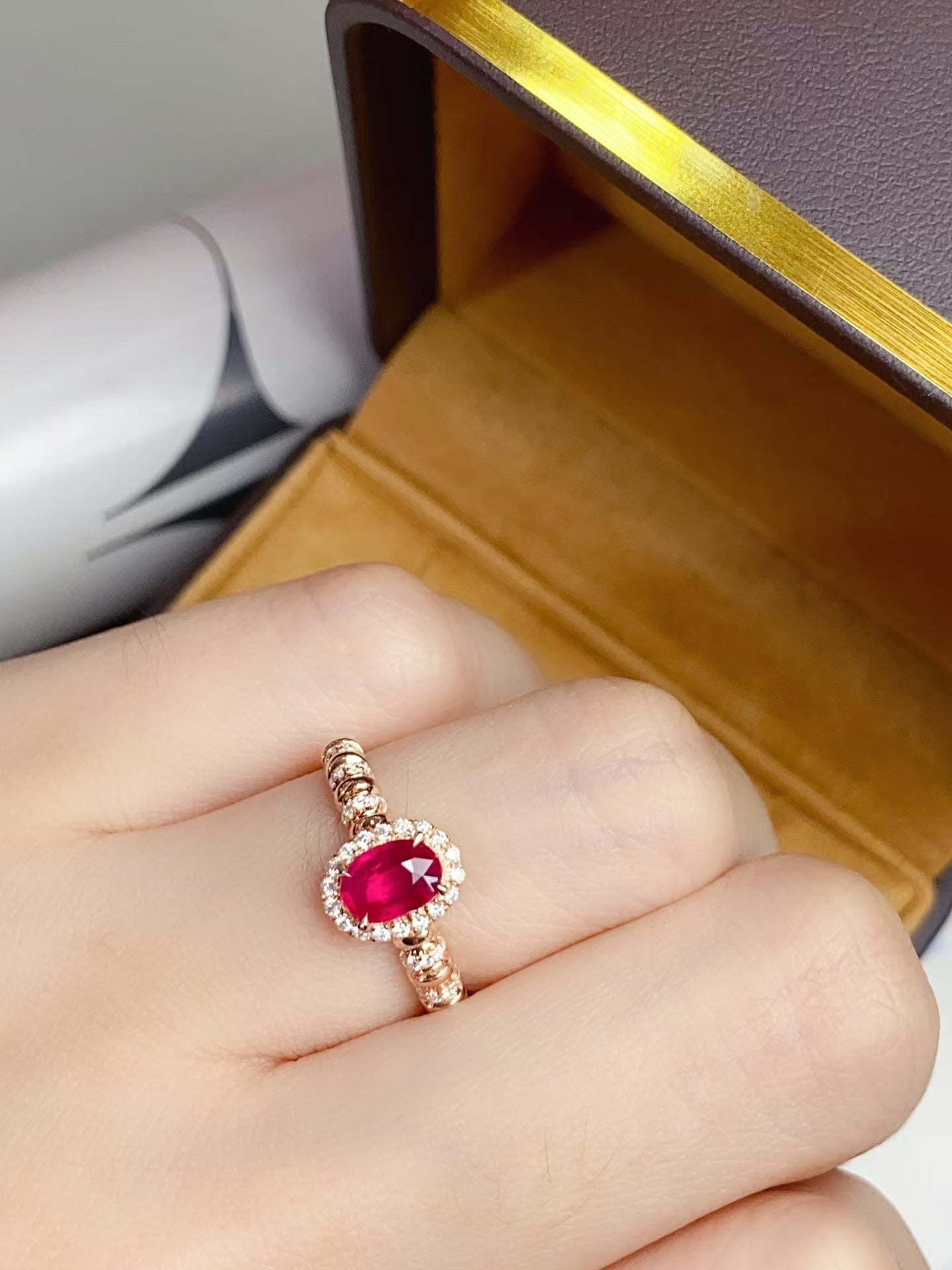 Unheated ruby 18K gold ring!