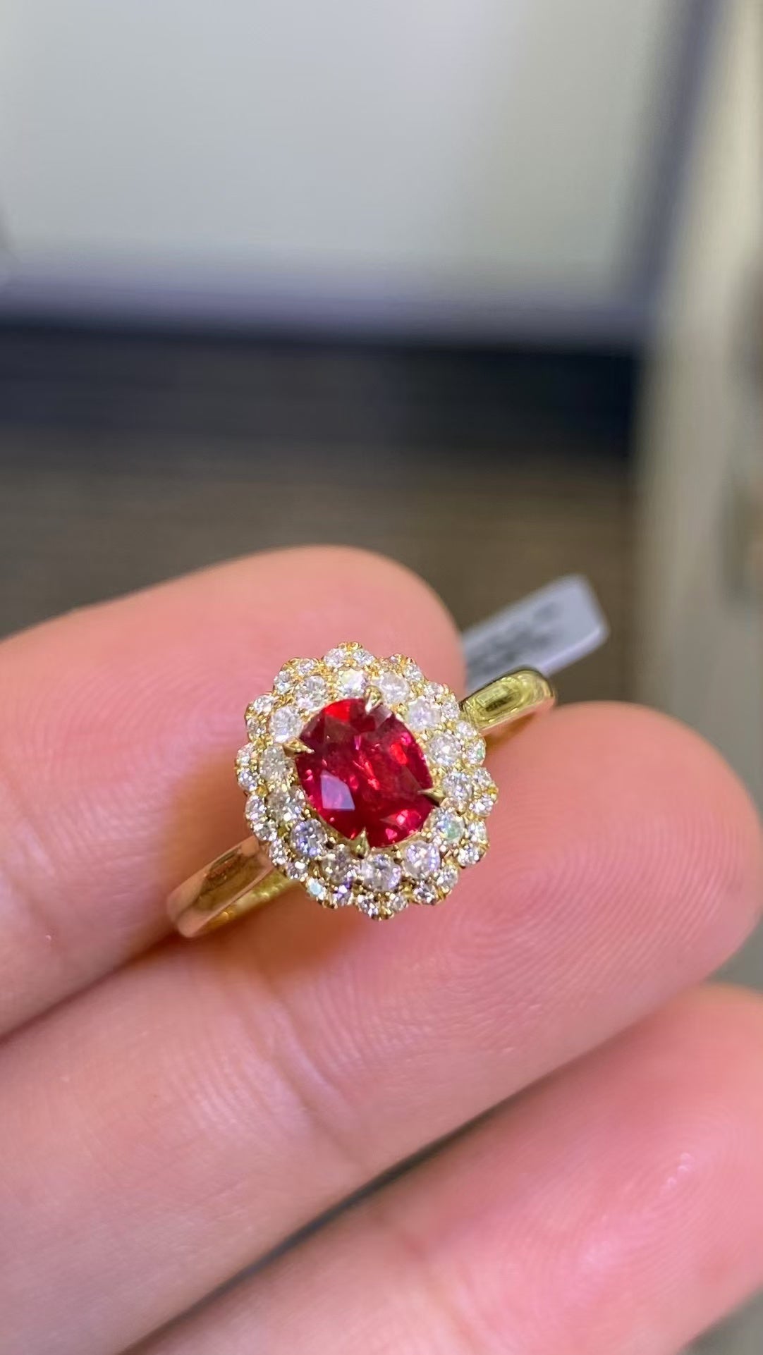 Unheated ruby 18K gold ring!