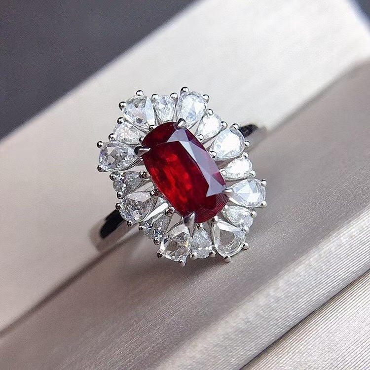 High-quality pigeon blood (Mozambique) unheated ruby ring💍