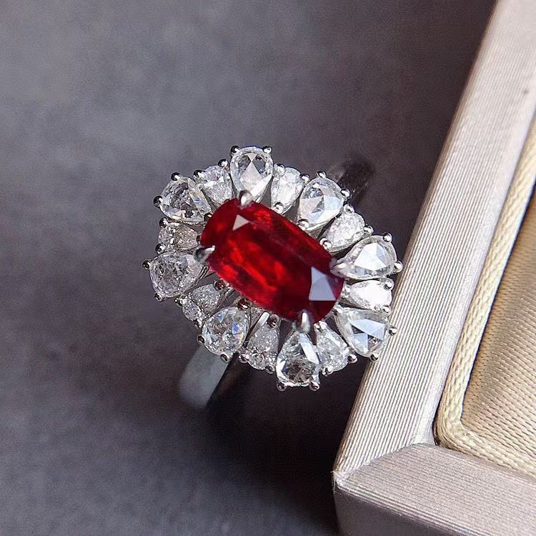 High-quality pigeon blood (Mozambique) unheated ruby ring💍