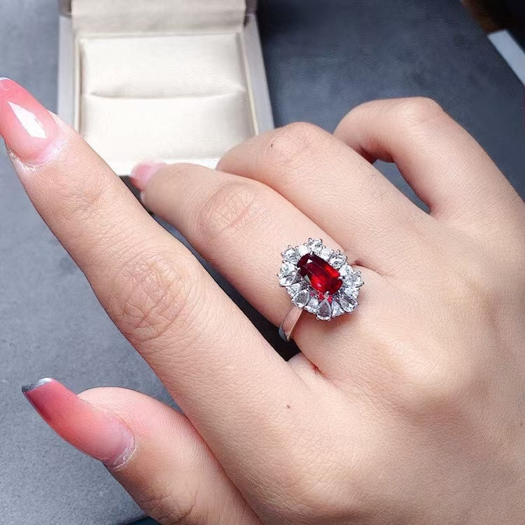 High-quality pigeon blood (Mozambique) unheated ruby ring💍