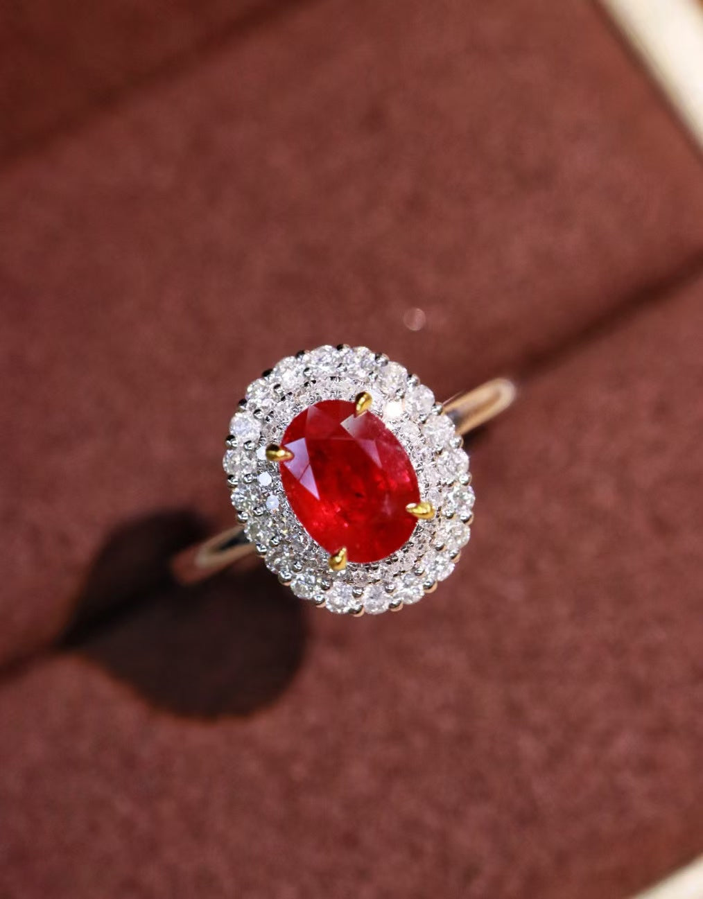 18K gold natural ruby ring💍