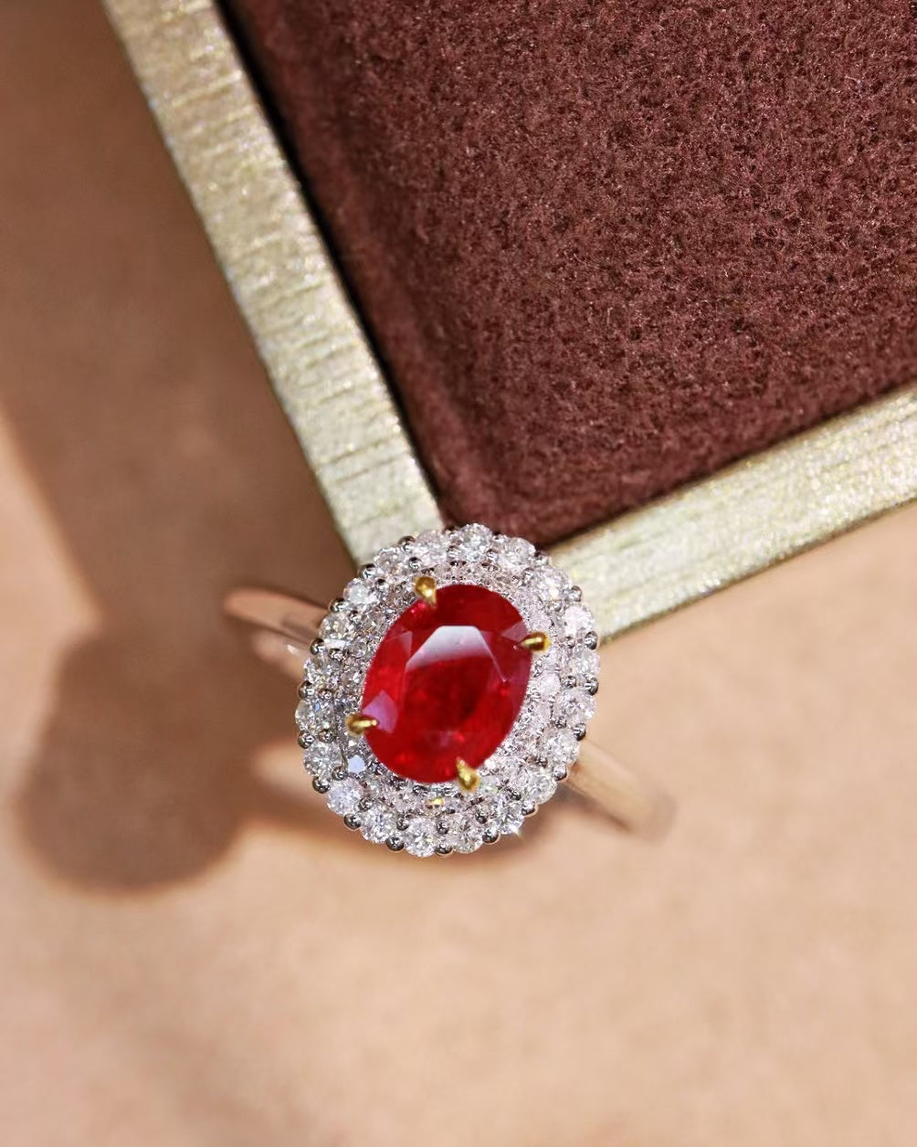 18K gold natural ruby ring💍