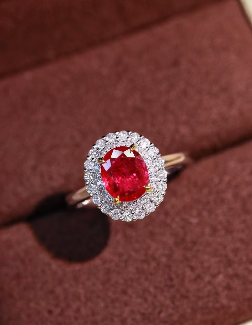 18K gold natural ruby ring💍