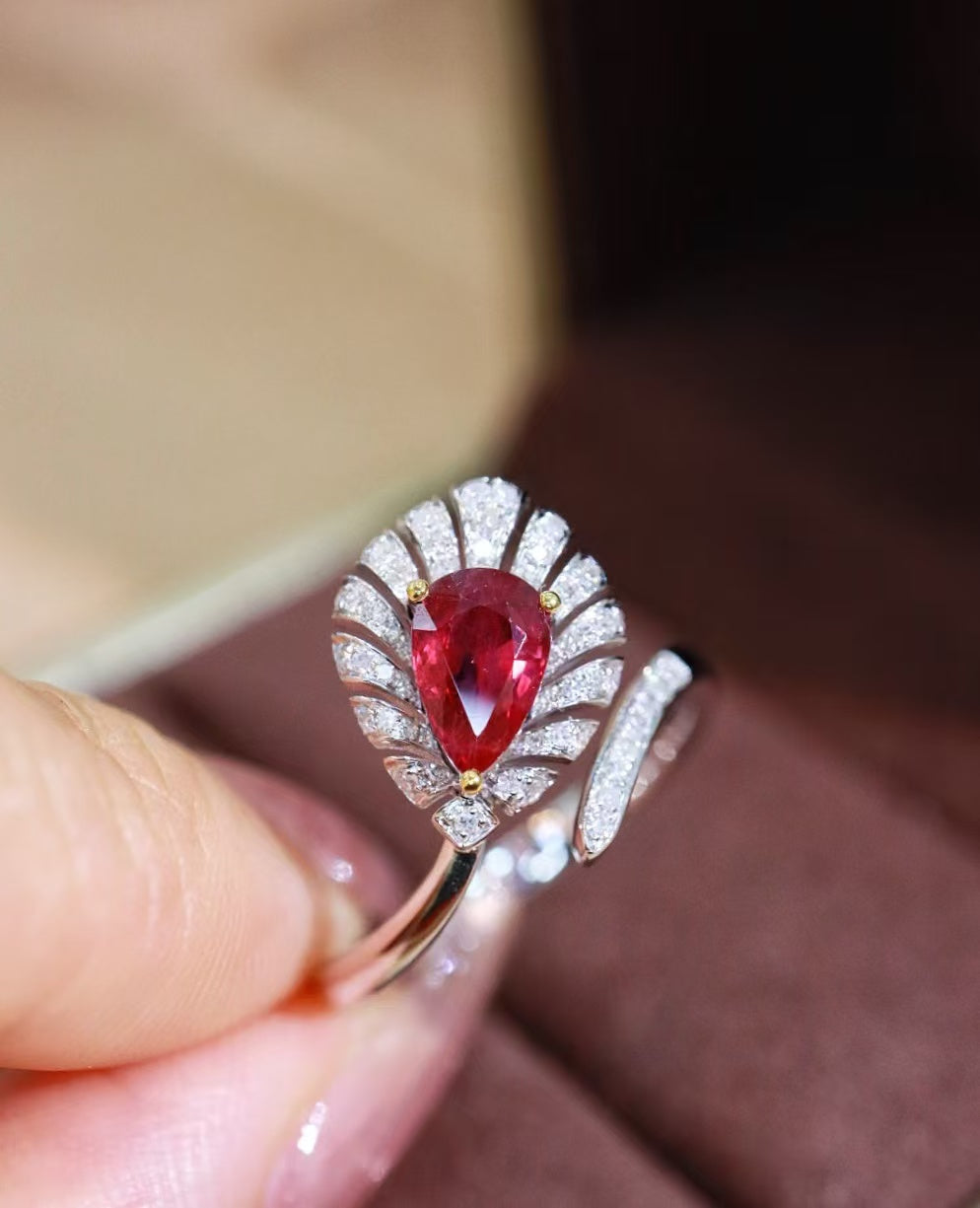 18K gold Burmese ruby ring💍