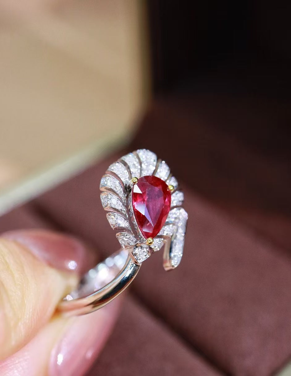 18K gold Burmese ruby ring💍