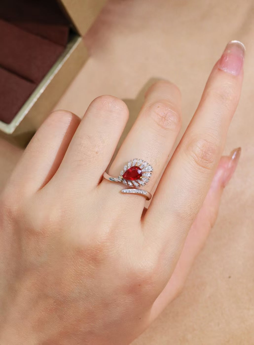 18K gold Burmese ruby ring💍