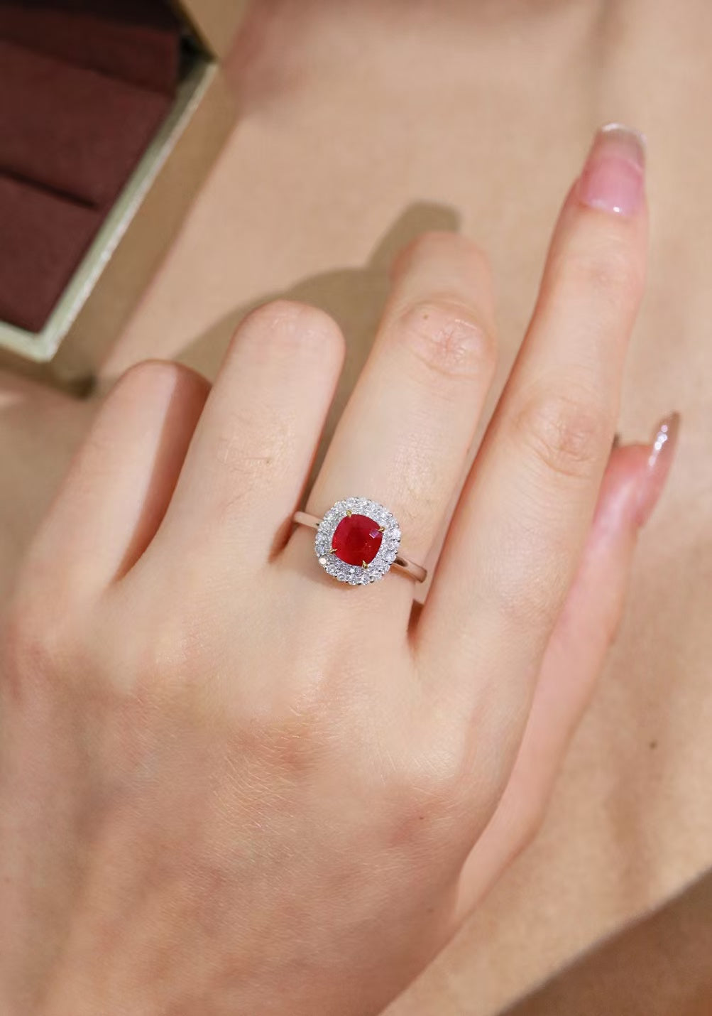 18K gold natural ruby ring💍