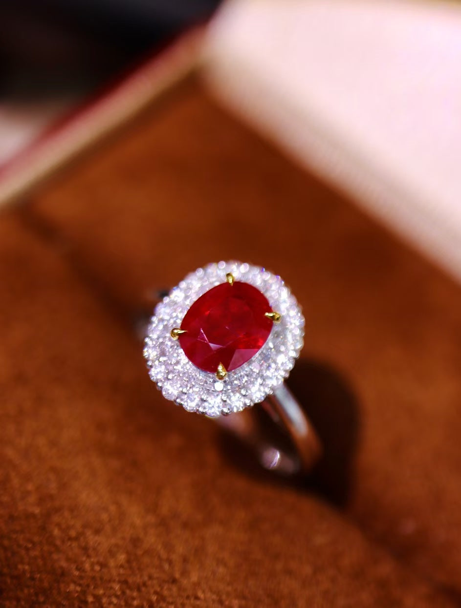 18K gold Myanmar ruby ring💍