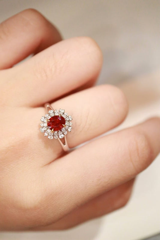 18k unheated ruby ring, pigeon blood red