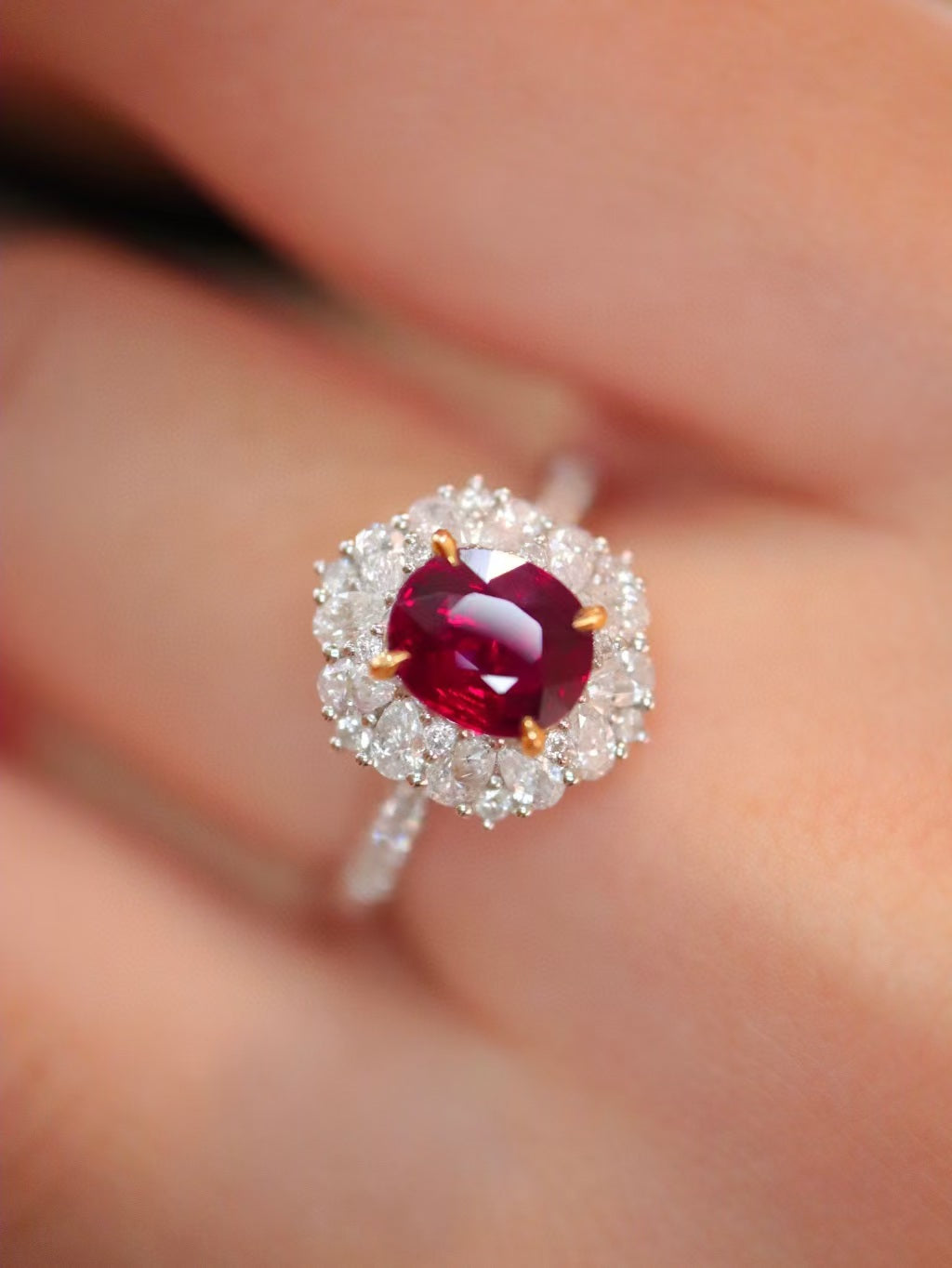 18k unheated ruby ring pigeon blood red