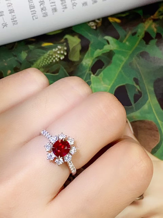 Unheated ruby 18K gold ring!