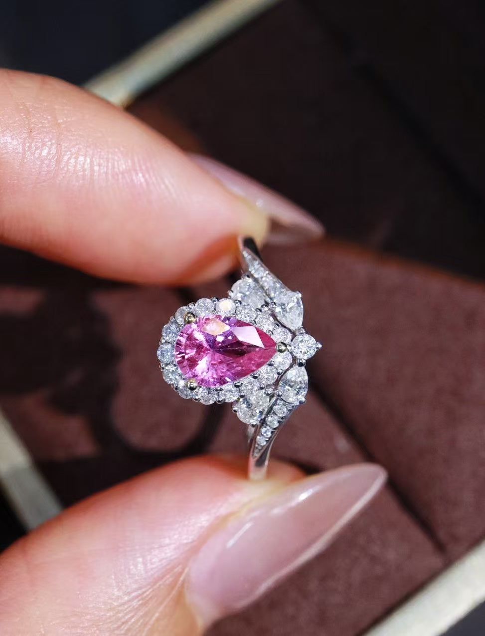 18K unheated pink sapphire ring💍