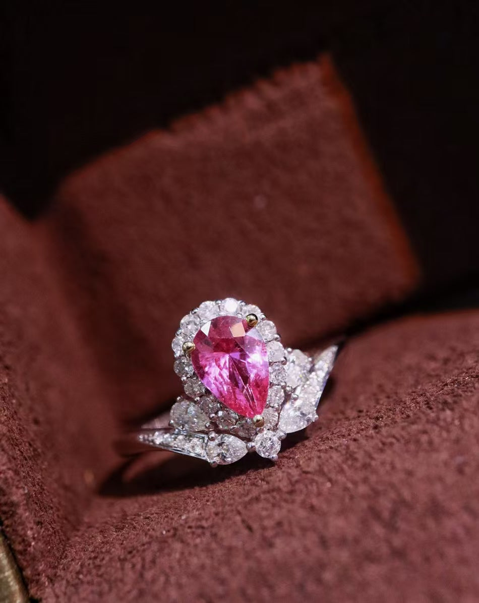 18K unheated pink sapphire ring💍